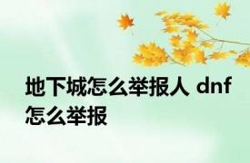 地下城怎么举报人 dnf怎么举报