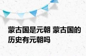蒙古国是元朝 蒙古国的历史有元朝吗