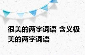 很美的两字词语 含义极美的两字词语