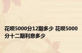 花呗5000分12期多少 花呗5000分十二期利息多少