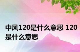 中风120是什么意思 120是什么意思