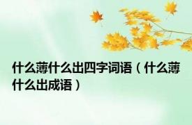 什么薄什么出四字词语（什么薄什么出成语）