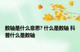 数轴是什么意思? 什么是数轴 科普什么是数轴