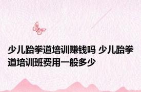 少儿跆拳道培训赚钱吗 少儿跆拳道培训班费用一般多少