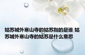 姑苏城外寒山寺的姑苏指的是谁 姑苏城外寒山寺的姑苏是什么意思