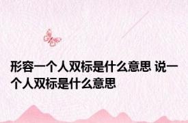 形容一个人双标是什么意思 说一个人双标是什么意思
