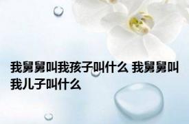 我舅舅叫我孩子叫什么 我舅舅叫我儿子叫什么
