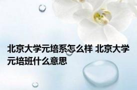 北京大学元培系怎么样 北京大学元培班什么意思
