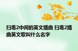 扫毒2中间的英文插曲 扫毒2插曲英文歌叫什么名字