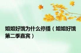 姐姐好饿为什么停播（姐姐好饿第二季嘉宾）