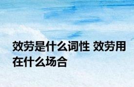效劳是什么词性 效劳用在什么场合