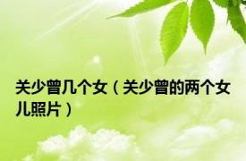 关少曾几个女（关少曾的两个女儿照片）