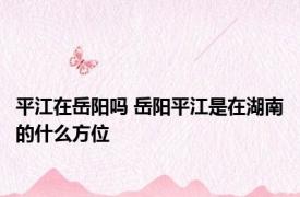 平江在岳阳吗 岳阳平江是在湖南的什么方位