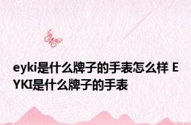 eyki是什么牌子的手表怎么样 EYKI是什么牌子的手表