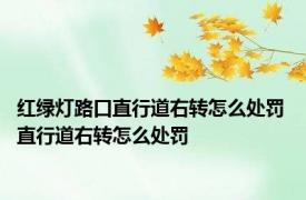 红绿灯路口直行道右转怎么处罚 直行道右转怎么处罚