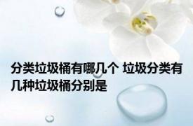 分类垃圾桶有哪几个 垃圾分类有几种垃圾桶分别是