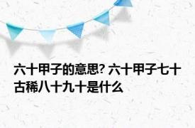 六十甲子的意思? 六十甲子七十古稀八十九十是什么