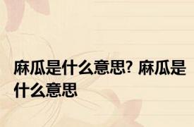 麻瓜是什么意思? 麻瓜是什么意思