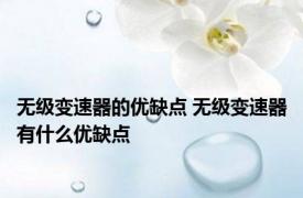 无级变速器的优缺点 无级变速器有什么优缺点