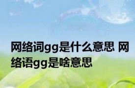 网络词gg是什么意思 网络语gg是啥意思