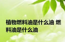 植物燃料油是什么油 燃料油是什么油