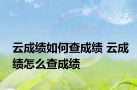 云成绩如何查成绩 云成绩怎么查成绩