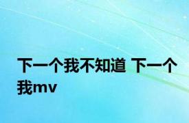下一个我不知道 下一个我mv 