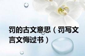 罚的古文意思（罚写文言文悔过书）