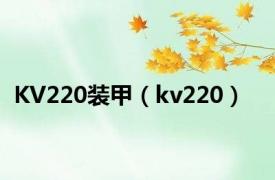 KV220装甲（kv220）