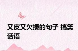 又皮又欠揍的句子 搞笑话语