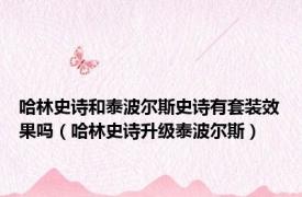哈林史诗和泰波尔斯史诗有套装效果吗（哈林史诗升级泰波尔斯）