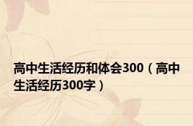 高中生活经历和体会300（高中生活经历300字）