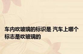 车内吹玻璃的标识是 汽车上哪个标志是吹玻璃的