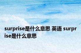 surprise是什么意思 英语 surprise是什么意思