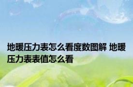 地暖压力表怎么看度数图解 地暖压力表表值怎么看
