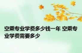 空乘专业学费多少钱一年 空乘专业学费需要多少