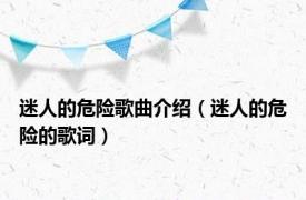 迷人的危险歌曲介绍（迷人的危险的歌词）