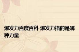 爆发力百度百科 爆发力指的是哪种力量