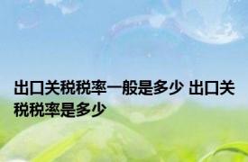 出口关税税率一般是多少 出口关税税率是多少