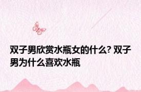 双子男欣赏水瓶女的什么? 双子男为什么喜欢水瓶 