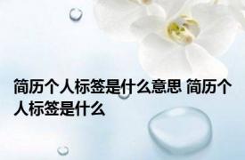 简历个人标签是什么意思 简历个人标签是什么