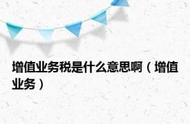 增值业务税是什么意思啊（增值业务）
