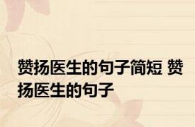 赞扬医生的句子简短 赞扬医生的句子