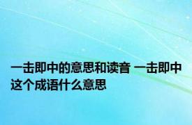一击即中的意思和读音 一击即中这个成语什么意思
