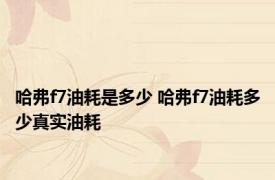 哈弗f7油耗是多少 哈弗f7油耗多少真实油耗