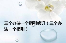 三个办法一个指引修订（三个办法一个指引）