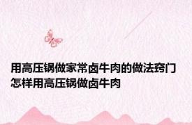 用高压锅做家常卤牛肉的做法窍门 怎样用高压锅做卤牛肉