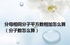 分母相同分子平方数相加怎么算（分子数怎么算）