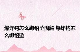 爆炸钩怎么绑铅坠图解 爆炸钩怎么绑铅坠