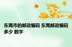 东莞市的邮政编码 东莞邮政编码多少 数字
